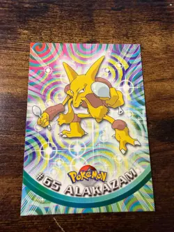 #65 Alakazam Pokemon 1999 Topps TV Blue Logo LP - Image 1