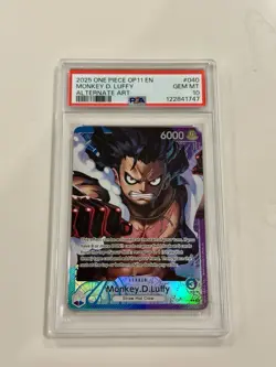2025 ONE PIECE OP11-A FIST OF DIVINE SPEED ALTERNATE ART MONKEY D. LUFFY PSA 10 - Image 1