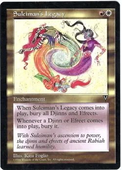 MTG Magic the Gathering Card - 3X Suleiman's Legacy - Visions - Rare X3 - Image 3