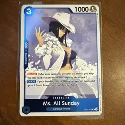 One Piece Card Game Pre Errata Ms. All Sunday OP01-079 Romance Dawn Near Mint - Image 1