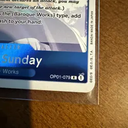 One Piece Card Game Pre Errata Ms. All Sunday OP01-079 Romance Dawn Near Mint - Image 2