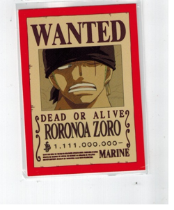Rorona Zoro One Piece Panini Treasure Box Card Collection Wanted Card #52 - Image 1