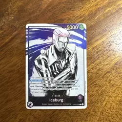 One Piece Iceburg Pillars of Strength AA Leader OP03-058 Error On BackU - Image 1