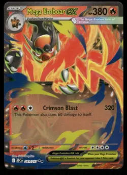 Pokemon Cards Mega Emboar ex 031/217 Ascended Heroes Double Rare NM - Image 1