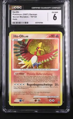 Ho-Oh Holo 10/132 Ratselhafte Wunder DE Secret Wonders Pokemon Karte CGC 6 - Image 1