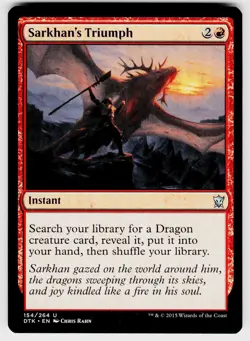 SARKHAN'S TRIUMPH 154 UC DRAGONS OF TARKIR MAGIC: THE GATHERING NM/M - Image 1