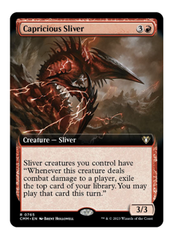 Capricious Sliver (Extended Art) Commander Masters MTG - Image 1