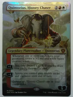 Quintorius, History Chaser *Borderless FOIL* Magic MtG x1 SOC Commander Secrets - Image 1
