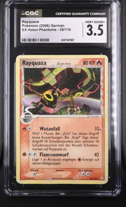 Rayquaza Delta Species 26/110 EX Holon Phantoms Pokemon Karte CGC 3.5 Deutsch - Image 1