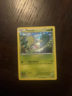 Treecko Basic Holo Pokemon Card 1/12 Quick Attack - Image 1