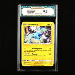 TQG 9.5 Mint+ 2021 Pokemon ENG Thundurus #SWSH-CR E 052/198 Holo - Image 1