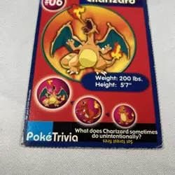 Charizard 1999 Original 151 Pokemon Burger King PokeTrivia Trading Card #06 - Image 3
