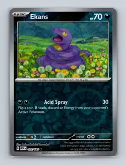 Ekans 023 2023 Pokemon Scarlet & Violet MEW 151 Reverse Holo Card NM+ - Image 1