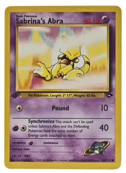 Sabrina's Abra 93/132 1st Edition Common Gym Challenge NM+ With Tracking 2a - Image 3