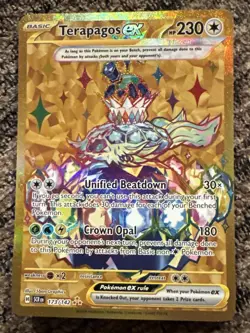 Terapagos ex 173/142 Hyper Rare Gold Etched Pokemon Stellar Crown - Image 1