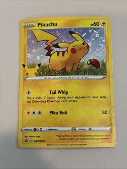 Pikachu SWSH039 Cosmos Holo Pokemon TCG Black Star Promo Celebrations DMG - Image 1