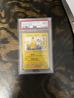 2019 POKEMON SM BLACK STAR PROMO TEAM UP SINGLE PACK BLISTERS PIKACHU-HOLO PSA 8 - Image 1