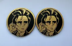 POKEMON ASCENDED HEROES LARRY GOLD GLITTER RAINBOW COIN Lot Of 2 - Image 1