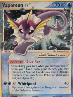Vaporeon Gold Star 102/108 2007 Pokemon EX Power Keepers Holo PSA 1 - Image 2