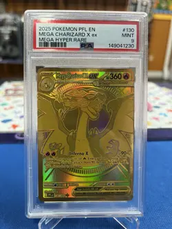 Pokemon Phantasmal Flames Mega Charizard EX Gold 130/094 Graded PSA 9 - Image 1