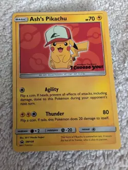 Ash's pikachu SM109 I CHOOSE YOU MOVIE PROMO POKEMON card - Image 1