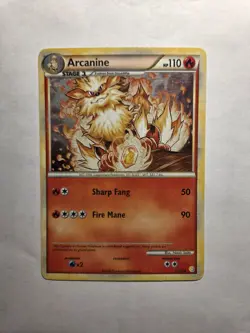Pokemon TCG Arcanine #1/123 Heartgold & Soulsilver Holo Rare, LP - Image 1