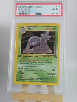 1999 POKEMON FOSSIL #13 MUK -HOLO 1ST EDITION PSA 8 - Vintage WOTC - Image 3