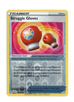 Pokemon Struggle Gloves Swsh Darkness Ablaze 171/189 Reverse Holo TCG 2020 - Image 1