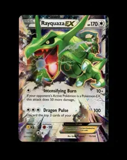 2015 Pokemon ROARING SKIES RAYQUAZA EX FULL ART HOLO 75/108! HP (Crease) - Image 1