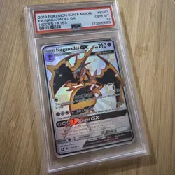 POKEMON 2019 Sun Moon Hidden Fates Full Art NAGANADEL GX #SV63 PSA 10 Gem - Image 1