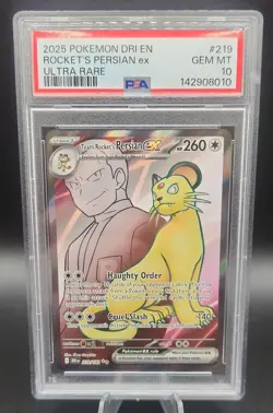 2025 Pokemon Team Rocket's Persian ex 219/182 Sv10: Destined Rivals Holo - Image 1