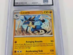 CGC AU World Record Holder Pokemon Lucario 114/198 Scarlet & Violet 2023 - Image 3