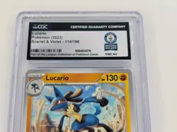 CGC AU World Record Holder Pokemon Lucario 114/198 Scarlet & Violet 2023 - Image 4