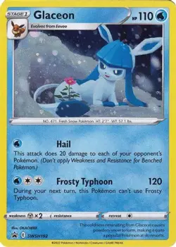 Glaceon SWSH192 Cosmos Holo (Swirl - Right Cheek) Sword & Shield Promo NM/M - Image 1