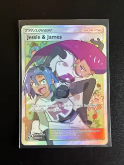 Pokemon TCG Full Art Trainer Holo Card Jessie and James 68/68 Hidden Fates - Image 1