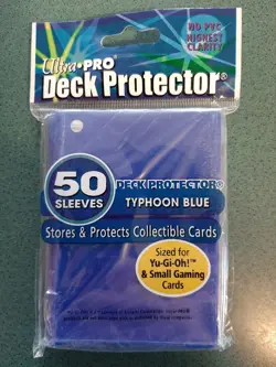 New Ultra Pro Deck Protector Sleeves Typhoon Blue 50 Pack Yugioh/Small TCG NOS - Image 1