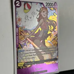 ONE PIECE CCG card: Nami [ft. Zeus] prb02-012 R, foil, English, Sunohara, tag SP - Image 4