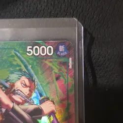 Bandai One Piece CCG Roronoa Zoro Treasure Rare Full Art Foil 5000 Power - Image 4