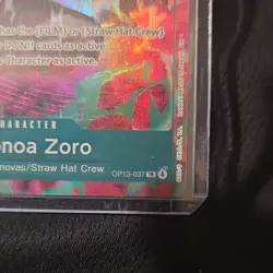 Bandai One Piece CCG Roronoa Zoro Treasure Rare Full Art Foil 5000 Power - Image 5
