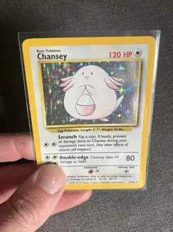 Chansey 3/102 Base Set Holo Rare Pokemon Card 1999 WOTC TCG Vintage Pokemon - Image 1