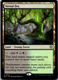 Vernal Fen 63 Rare Commander: Lorwyn Eclipsed Magic: The Gathering Near Mint - Image 1