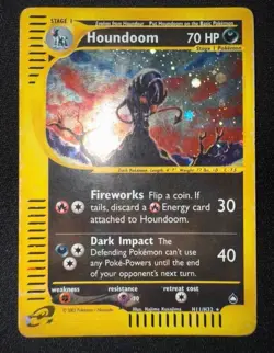 Pokemon Card- Houndoom-Aquapolis-Holo-H11/H32-Rare-NoCrystal-ENG-Played - Image 1