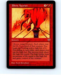 Illicit Auction Red Rare Mirage MTG NP Near Mint or Better - Image 1