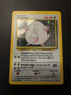 Chansey 3/102 Holo Holo Rare Base Set Unlimited Pokemon DMG - Image 1