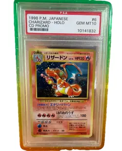 Pokemon Charizard CD Japanese Holo MEGA SWIRL 🌀 PSA 10 Rare Promo #006 Gem Mint - Image 1