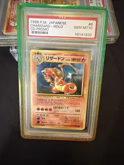 Pokemon Charizard CD Japanese Holo MEGA SWIRL 🌀 PSA 10 Rare Promo #006 Gem Mint - Image 4