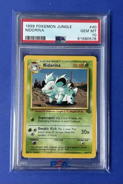 1999 Pokemon Jungle Nidorina #40 PSA 10 GEM MT - Image 1