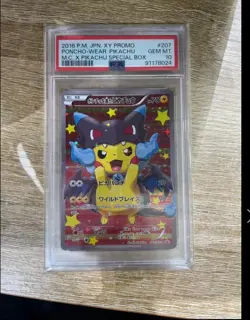 Pokemon 2016 XY-P Promo Poncho-Wearing Pikachu 207/XY-P Japanese Holo PSA 10 - Image 1