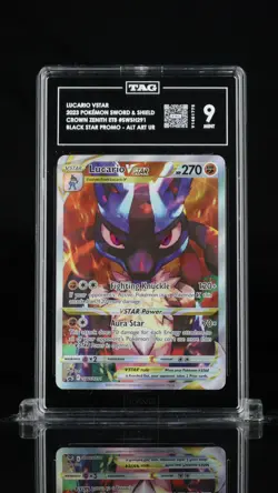 Lucario Vstar SWSH291 Full Art Crown Zenith Elite Trainer Box Pokemon Tag 9 Mint - Image 1