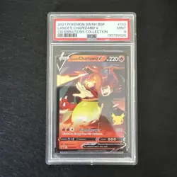 POKEMON 2021 BSP Celebrations Coll LANCE'S CHARIZARD V #133 PSA 9 Mint Promo - Image 1